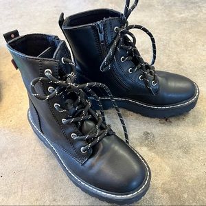 Girls black Combat like boots from Zara